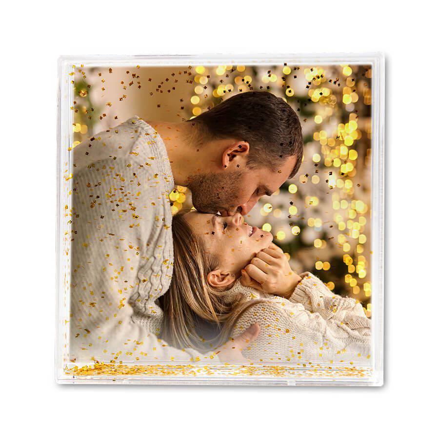 Ramka wodna-złoty brokat