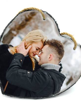 FOTO-ramka kamienna 20x20cm-serce