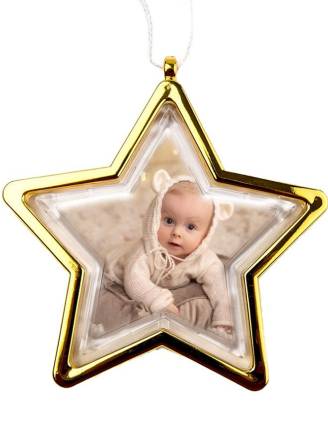 Bombka dwustronna-złota gwiazda