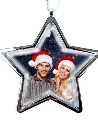 Bombka dwustronna-srebrna gwiazda