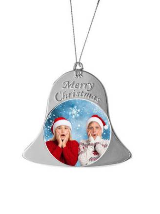 Zawieszka choinkowa dwustronna-srebrna